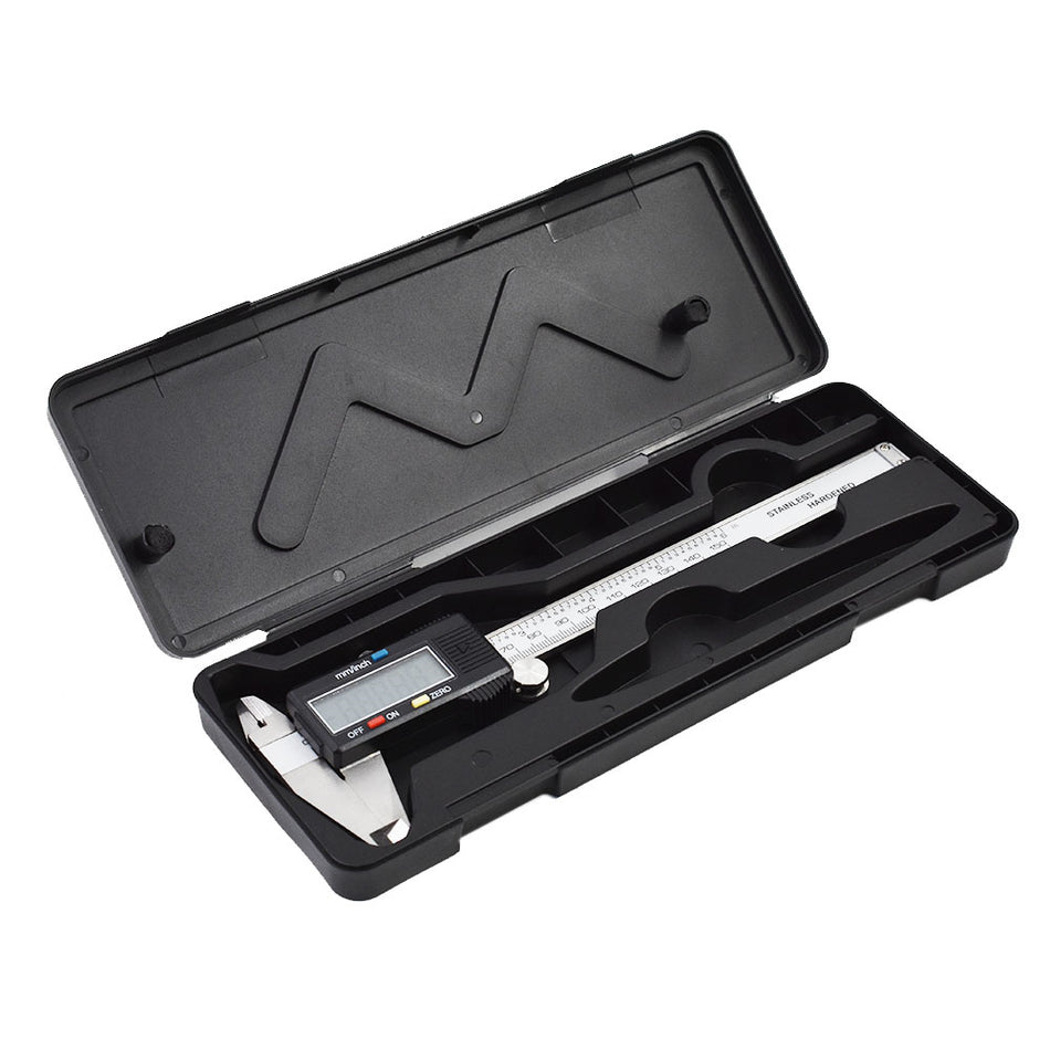 Electronic Digital Caliper 0-6 Inch 0-150mm Large LCD Stainless Steel Body