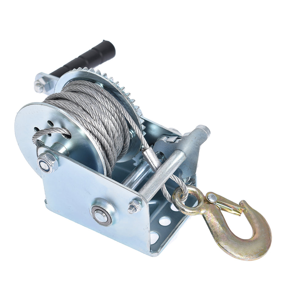 Hand Winch 600 lbs Hand Crank Steel Cable Gear Winch for ATV Boat Trailer
