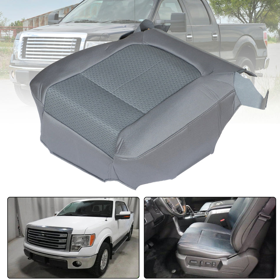 Labwork Driver Side Bottom Seat Cover For 2011-2014 Ford F150 Lariat Gray Cloth