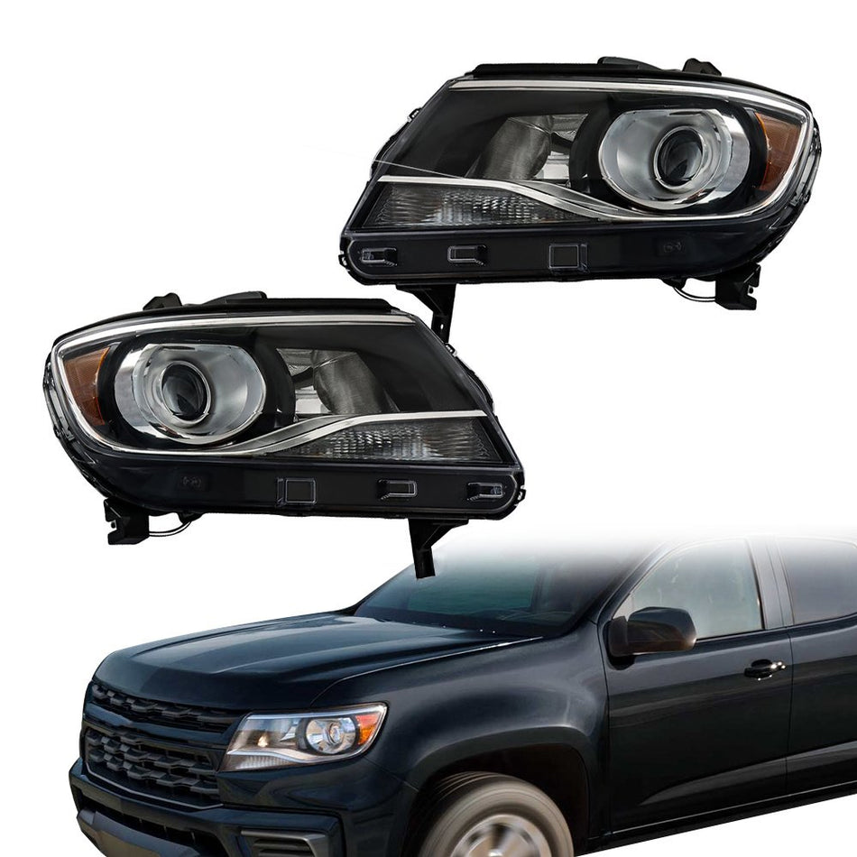 Labwork Left+Right Headlight Fit For Chevy Colorado LT/Z71/ZR2 2015-2021 Halogen