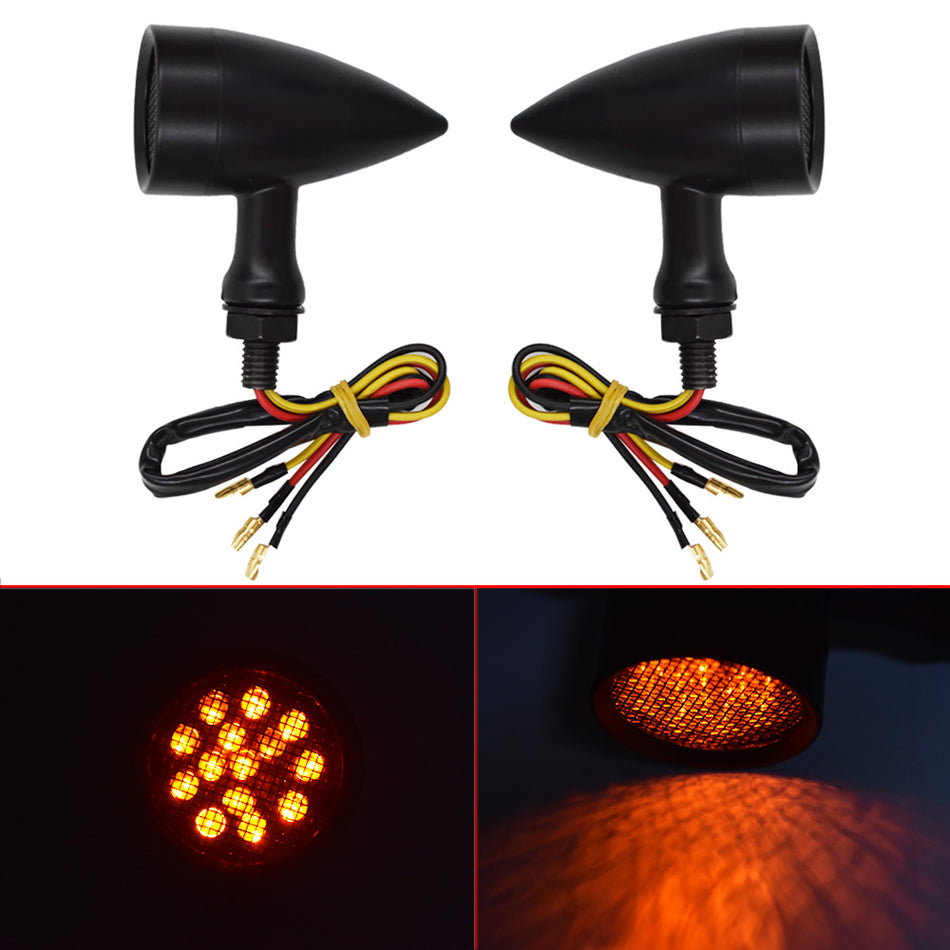 For Motorcycle Bobber Cafe LED Black Red Brake Running Turn Signal Tail Light