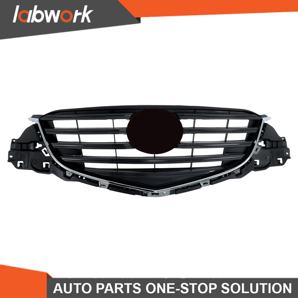 Labwork Front Bumper Upper Grille For Mazda CX-5 2015-2016 Gray+Chrome Plastic