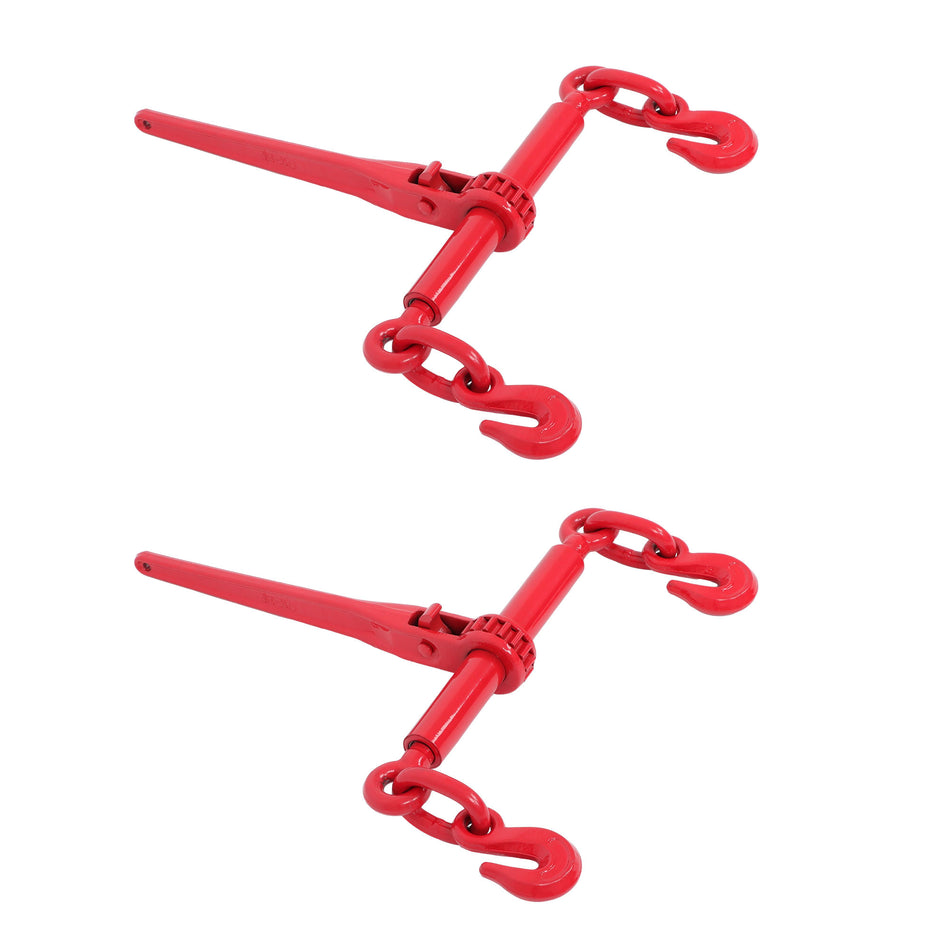 2PC 5/16"-3/8" Chain Load Binder Ratchet 6600lb WLL Chain Hook Tie Down