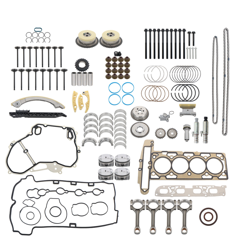 Labwork Engine Overhaul Rebuild Kit w/ Rods & Timing Chain VVT For Chevy Buick