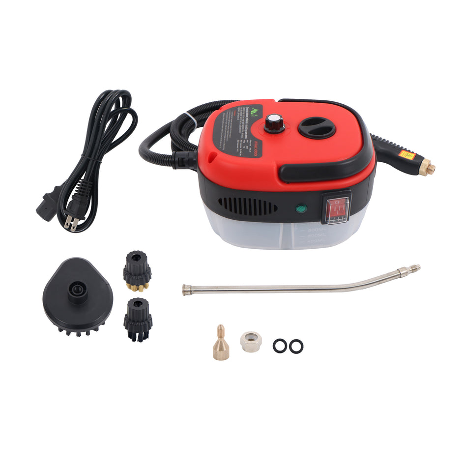 2500W Steam Cleaner 1000ml 110V Red Portable-Car Engine Degreasing & Tile Grout