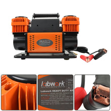 Load image into Gallery viewer, Labwork 12V True Dual Air Compressor For Truck Inflatable Boat Double Cylinder