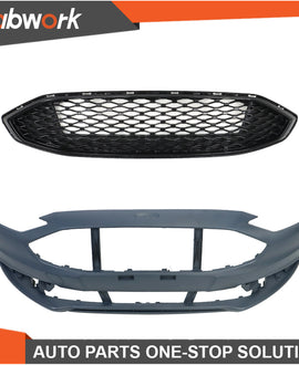 Front Bumper Cover & Front Grille Honeycomb Trim For 17-18 Ford Fusion