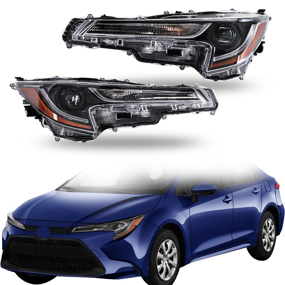 Labwork Left+Right Headlight For Toyota Corolla L LE Base 2023 2024 LED Headlamp