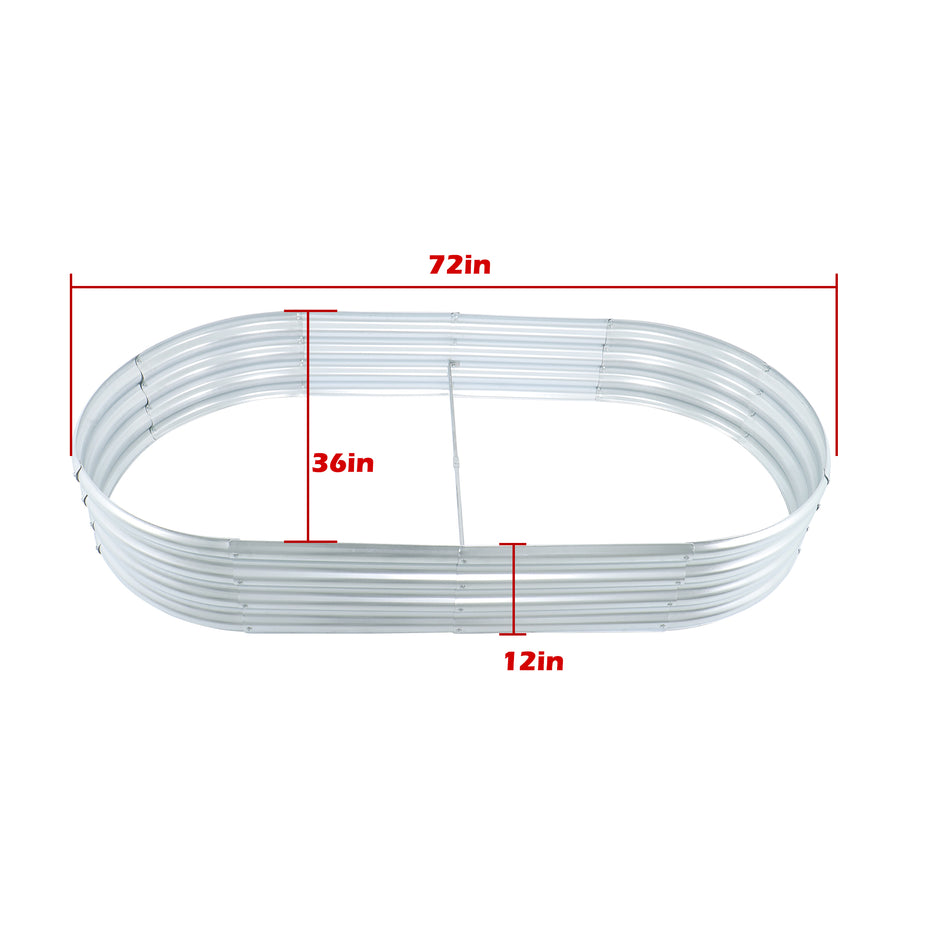 2 Pack 6×3×1 ft Galvanized Metal Garden Bed For Vegetables & Flowers Gardening