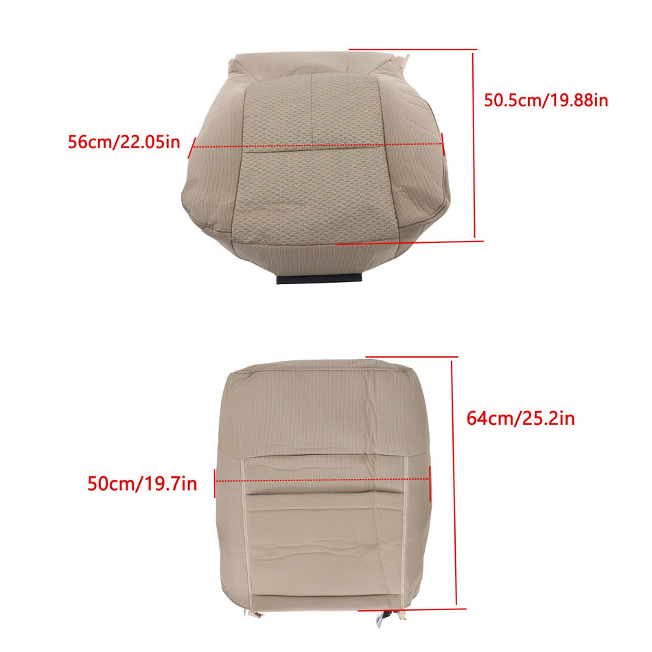 Labwork Seat Cover For 2011-2014 Ford F150 Passenger Bottom & Back Cloth Tan