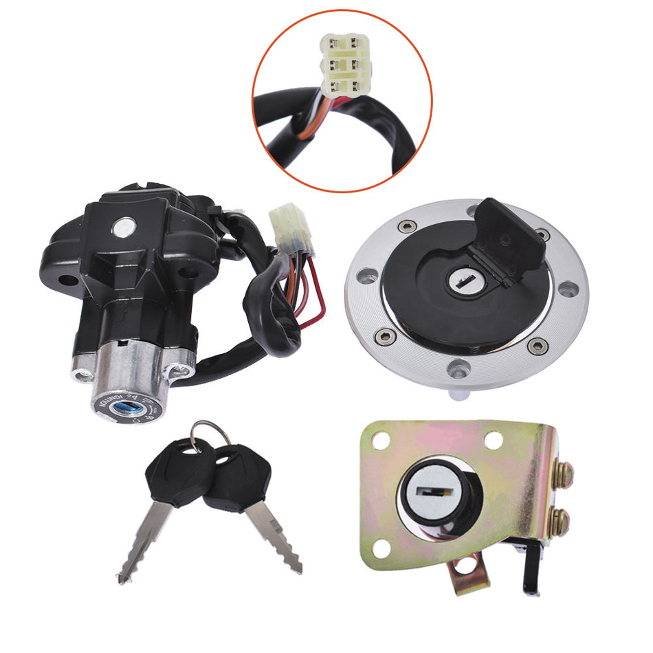 Ignition Switch Seat Gas Cap Lock Key Fit For Suzuki 1997 1998 1999 2000 gsxr600