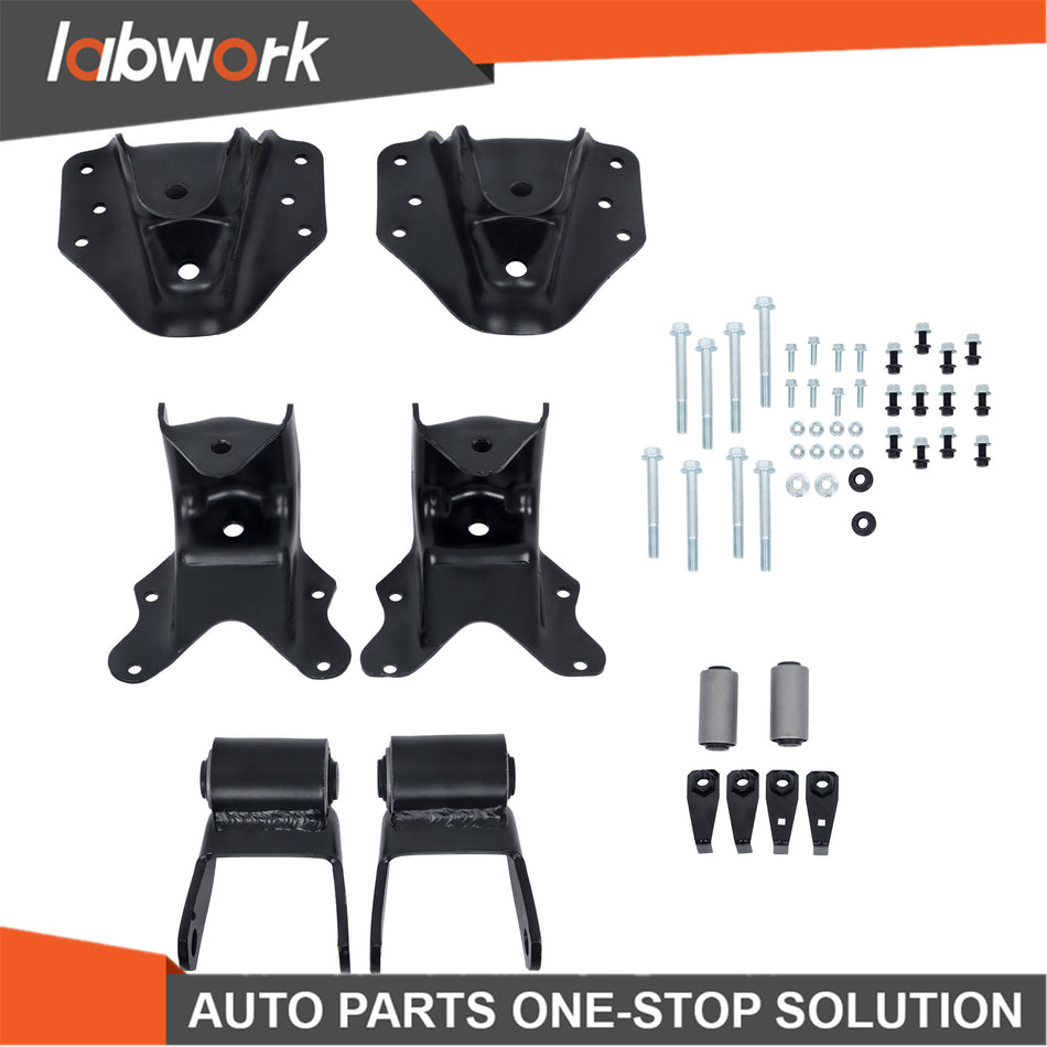 Labwork Real Leaf Spring Forward Rearward Hangers and Shackles 1999-07 For Ford