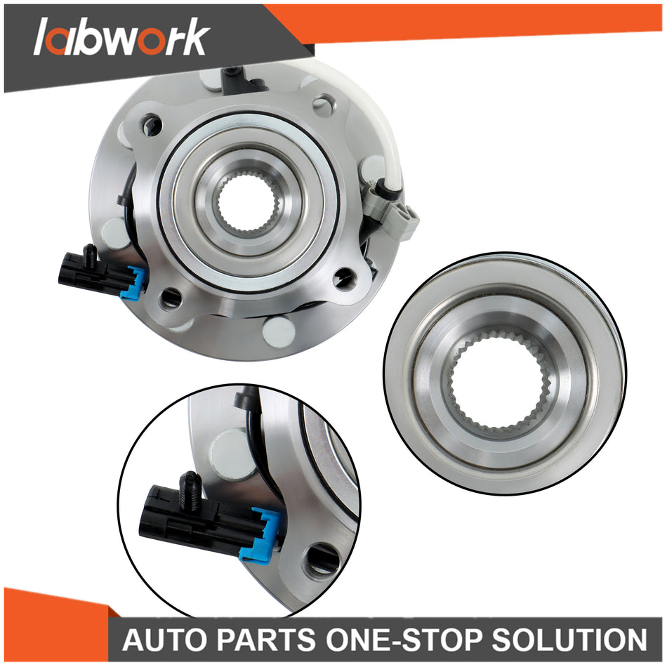 Labwork Pair Front Wheel Bearing Hub for Chevy Silverado GMC Sierra 2500 HD 4WD