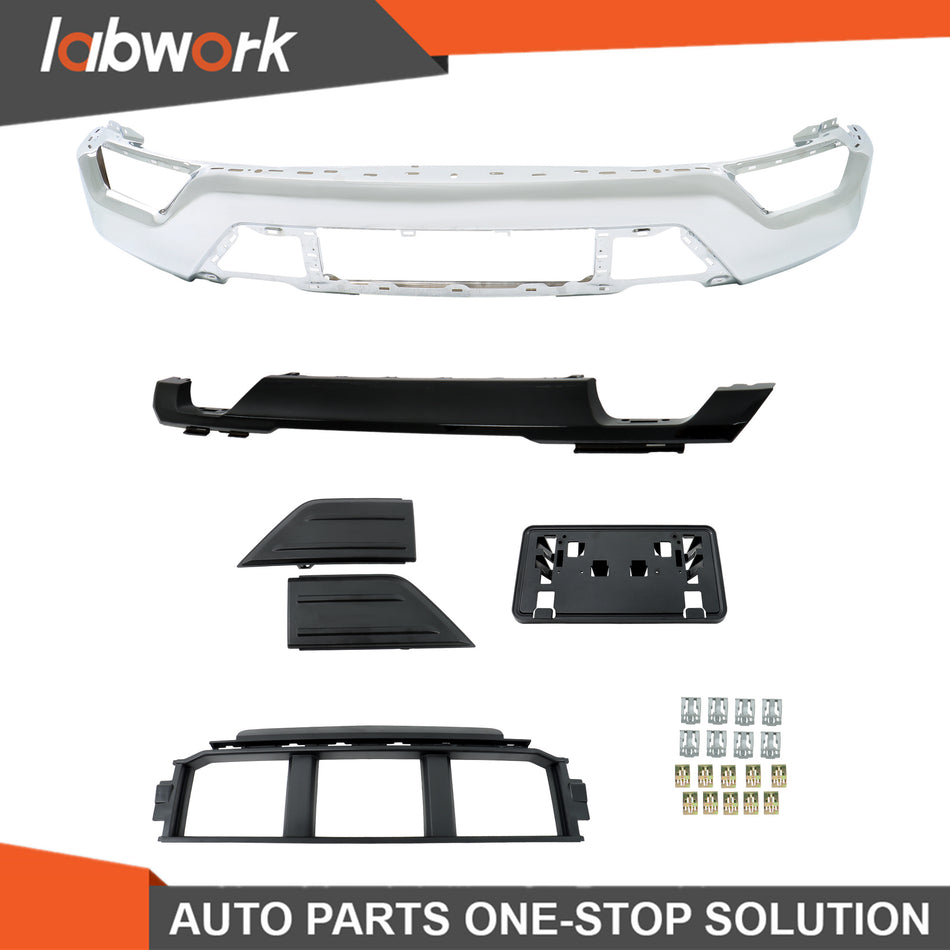 Labwork Front Bumper Face Bar 6PCS Chrome For Ford F150 2021-23 W/o Sensor Hole