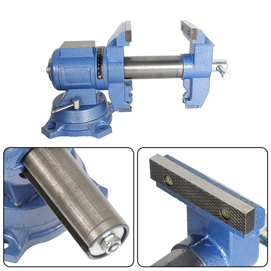 4" Rotating Bench Vise Swival 360 Degree Cast Iron Multi-purpose New