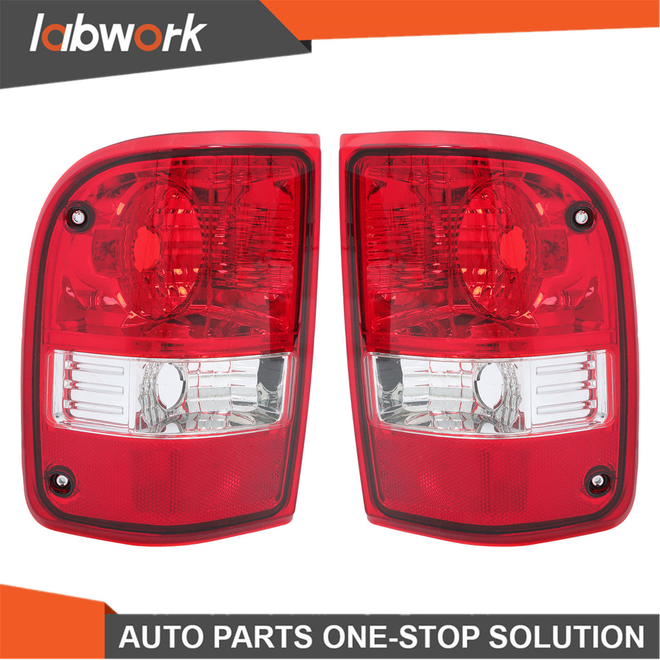 Labwork Tail Lights Assembly For 2001-2011 Ford Ranger Pair Red Rear Brake Lamps