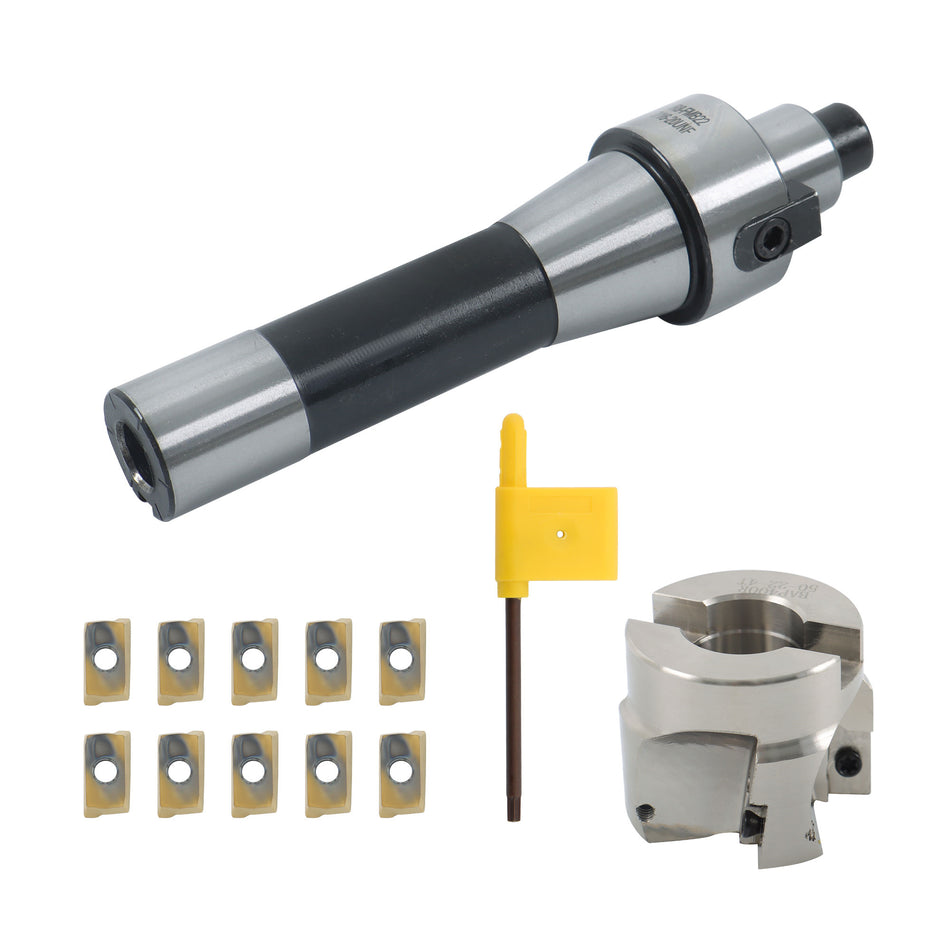 APMT1604 Carbide Insert Face End Mill 10Pc Shell Cutter R8 FMB22 Arbor 400R 50MM