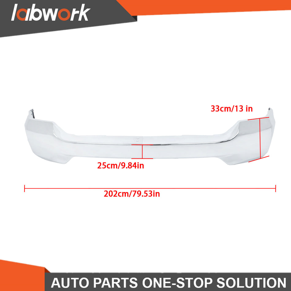 Labwork Front Bumper Chrome Steel For Chevrolet Silverado 1500 16-2018 W/o Holes