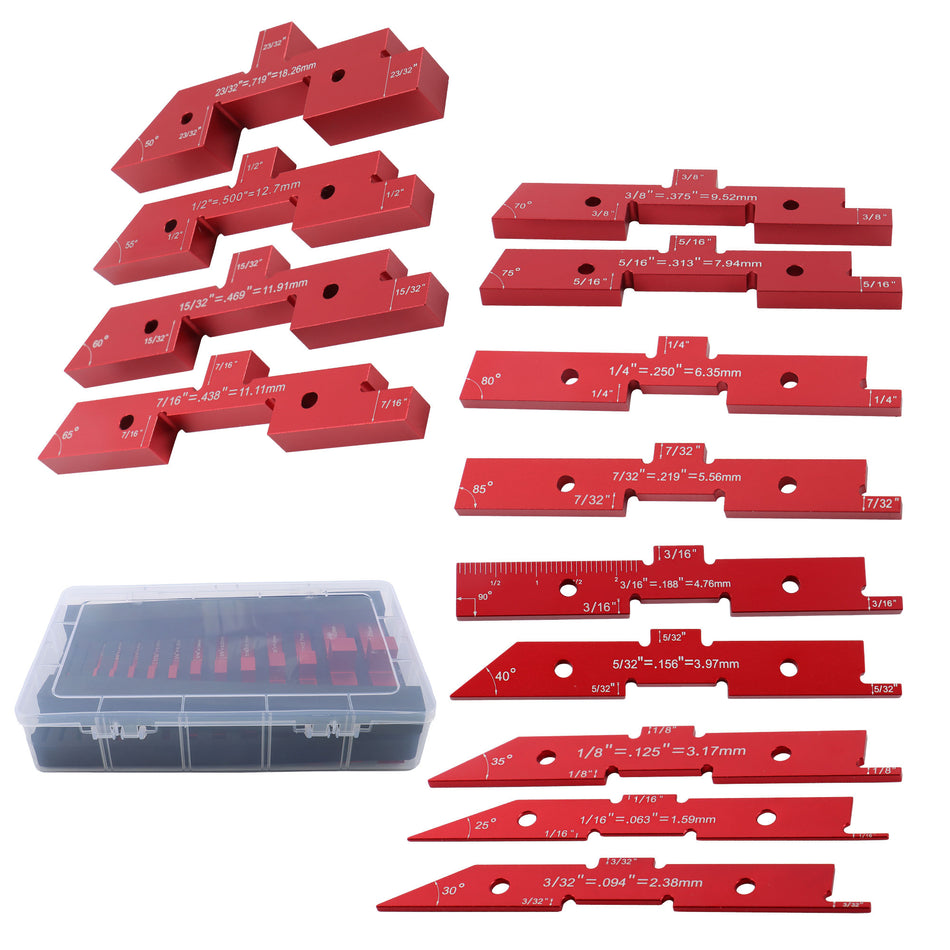 14PCS Router Table Setup Bars Aluminum Precision Setup Blocks Height Gauge Set