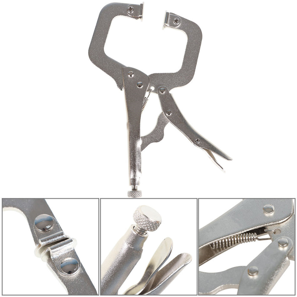 6Inch Swivel Pad Locking C-Clamp Locking Pliers Heavy Duty W/ Rotary Gasket 5Pcs