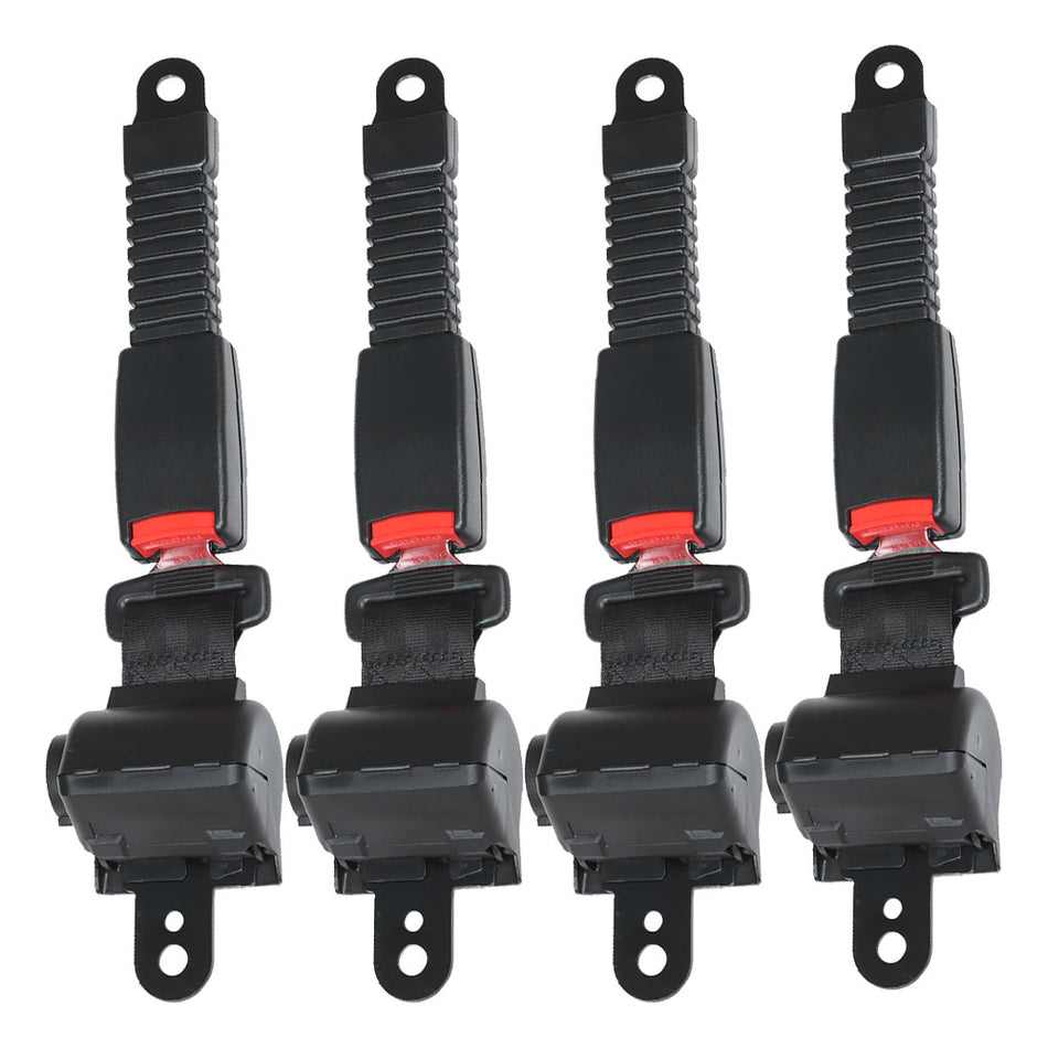 New 4 Retractable Seat Belts & Bracket For EZGO/Yamaha/Golf Club Car passenger