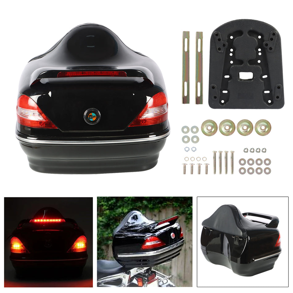 Motorcycle Heavy Duty Trunk Lock Larger Luggage Tour Pack Box Case W/ Tail Light