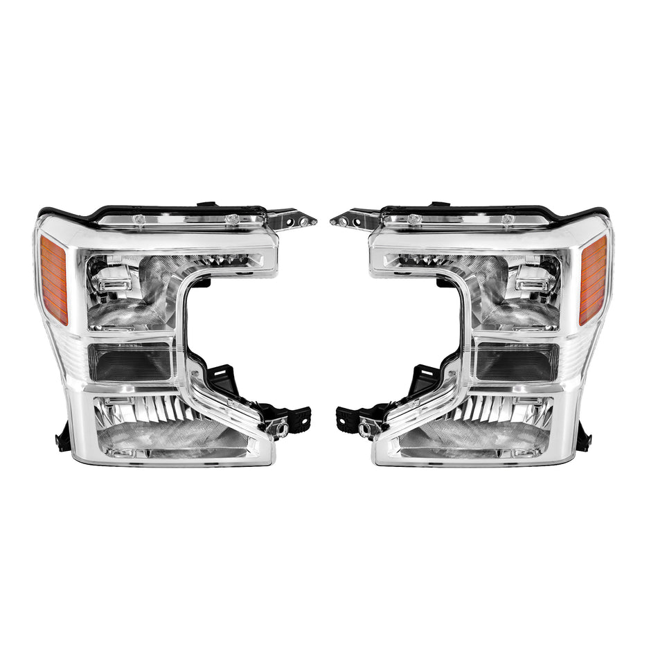 Labwork LH+RH Halogen Headlight For 2020-2022 Ford F250 F350 Super Duty Chrome