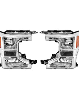 Labwork LH+RH Halogen Headlight For 2020-2022 Ford F250 F350 Super Duty Chrome