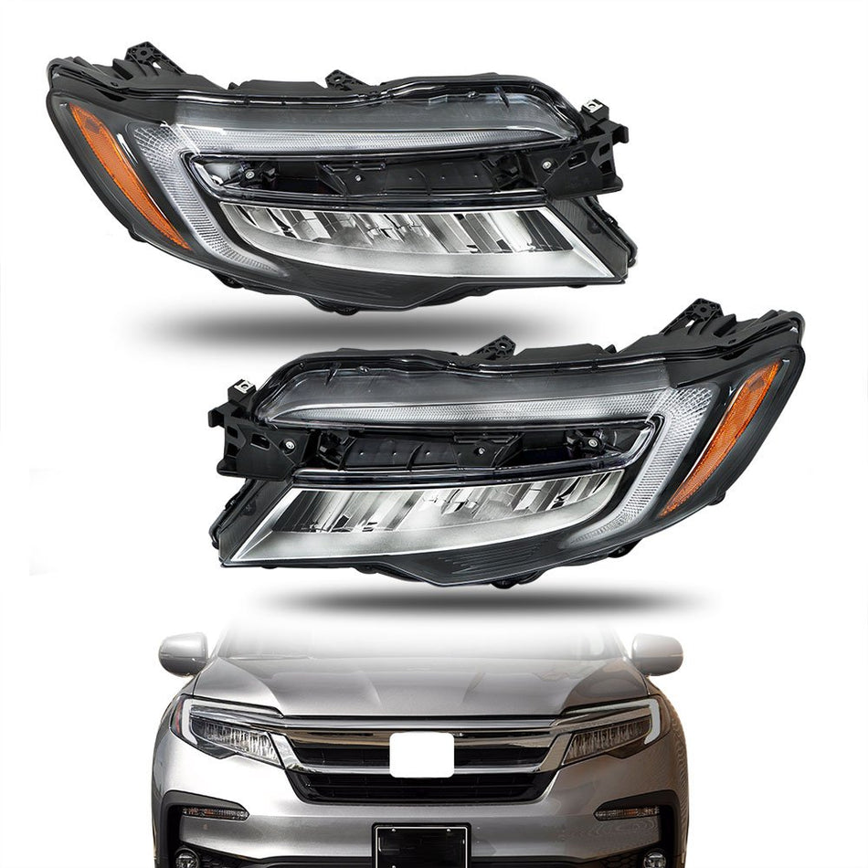 Labwork Left+Right LED Headlight Assembly For Honda Pilot 19-22 Passport 19-21