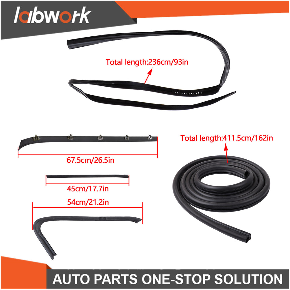 Labwork Door Weatherstrip Rubber Seal Kit For Chevy GMC Pickup Truck 1973-1980