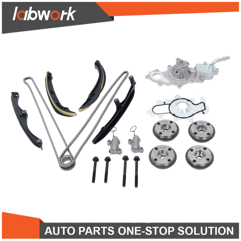 Labwork Timing Chain Kit Camshaft Phaser Water Pump For Ford Gt Lobo 17-20 3.5L