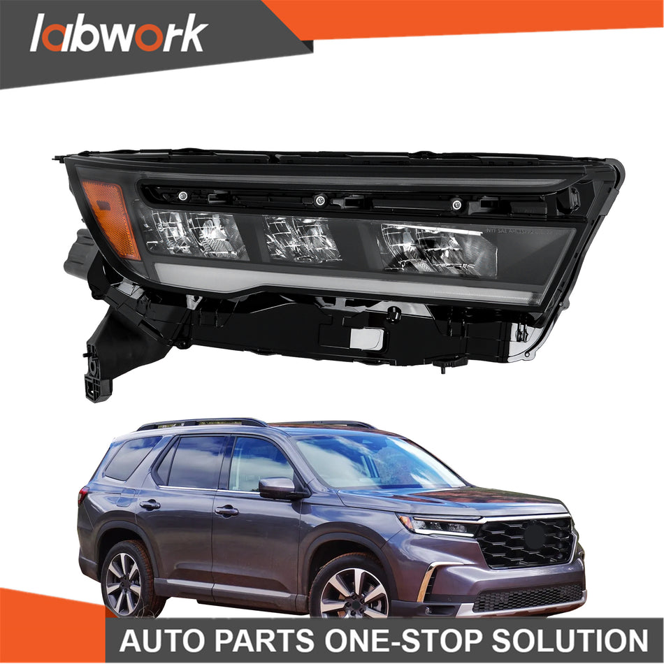 Labwork Full LED Headlight Black Headlamp For 2023-2025 Honda Pilot Right Side