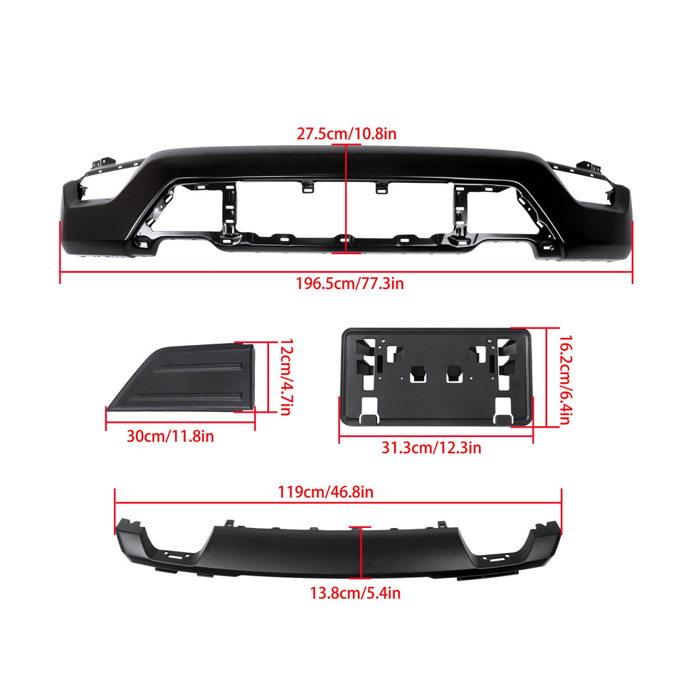 Labwork 6PCS For Ford F150 2021-2023 Front Bumper Face Bar Black W/o Sensor Hole
