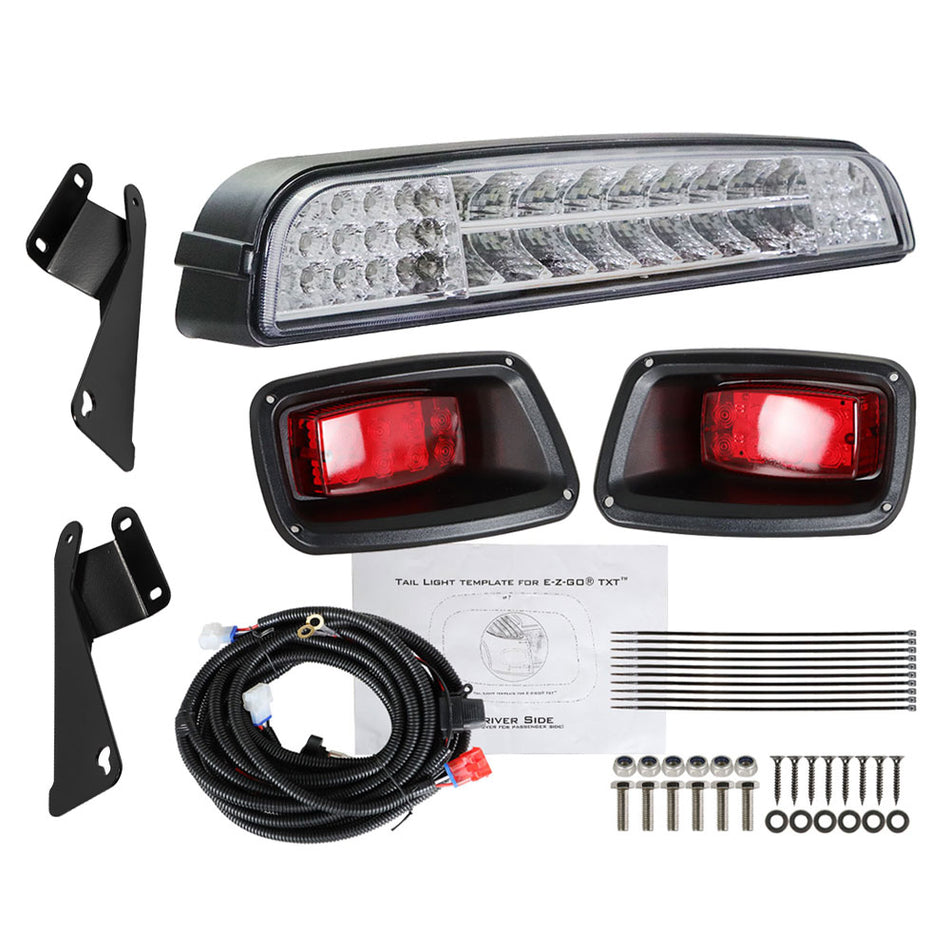 LED Light Bar Kit + LED Taillights For EZGO TXT 1996-2013 Golf Cart
