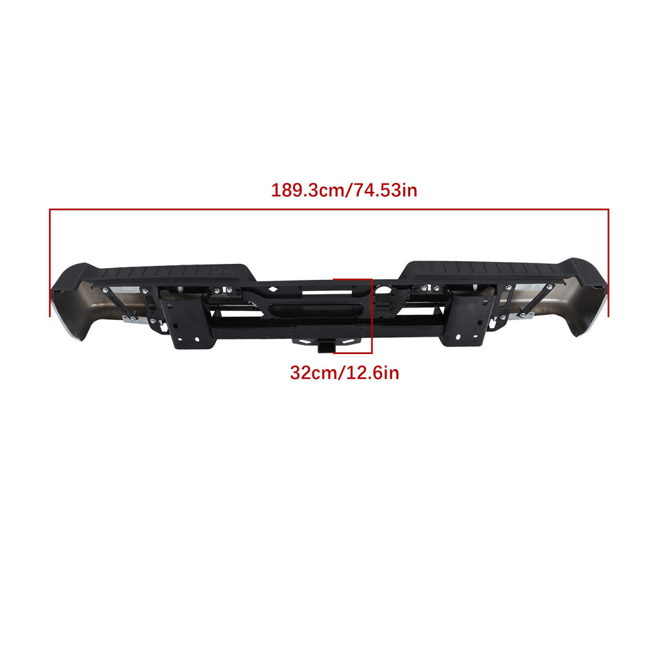 Labwork Rear Bumper Assembly For 2021 2022 2023 Ford F-150 Chrome W/ Sensor Hole