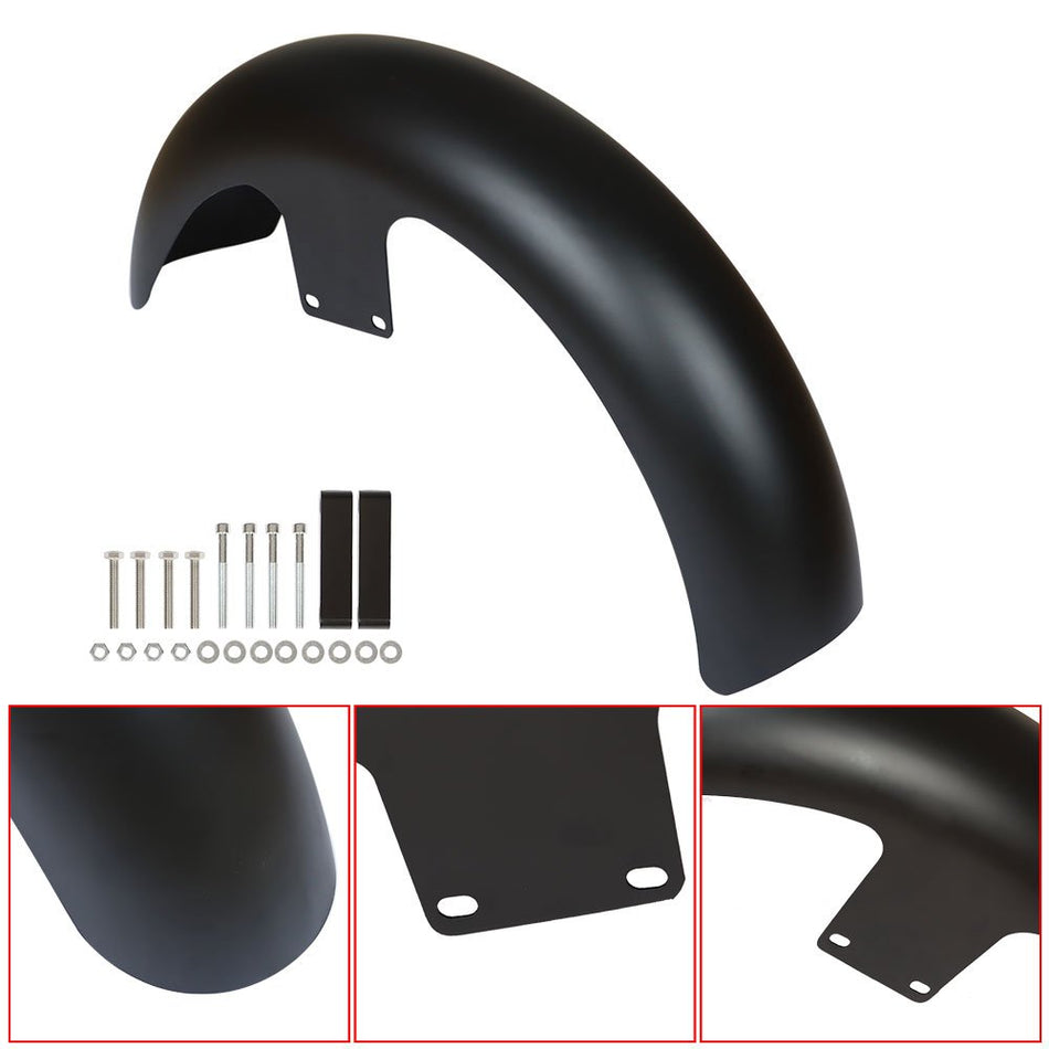 Front Fender Steel Matte Black 21" Wrap For Touring Glide CVO Custom Baggers