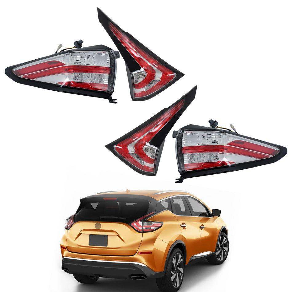 Labwork Passenger+Driver Tail Light For Nissan Murano 2015-2018 Outer+Inner Lamp
