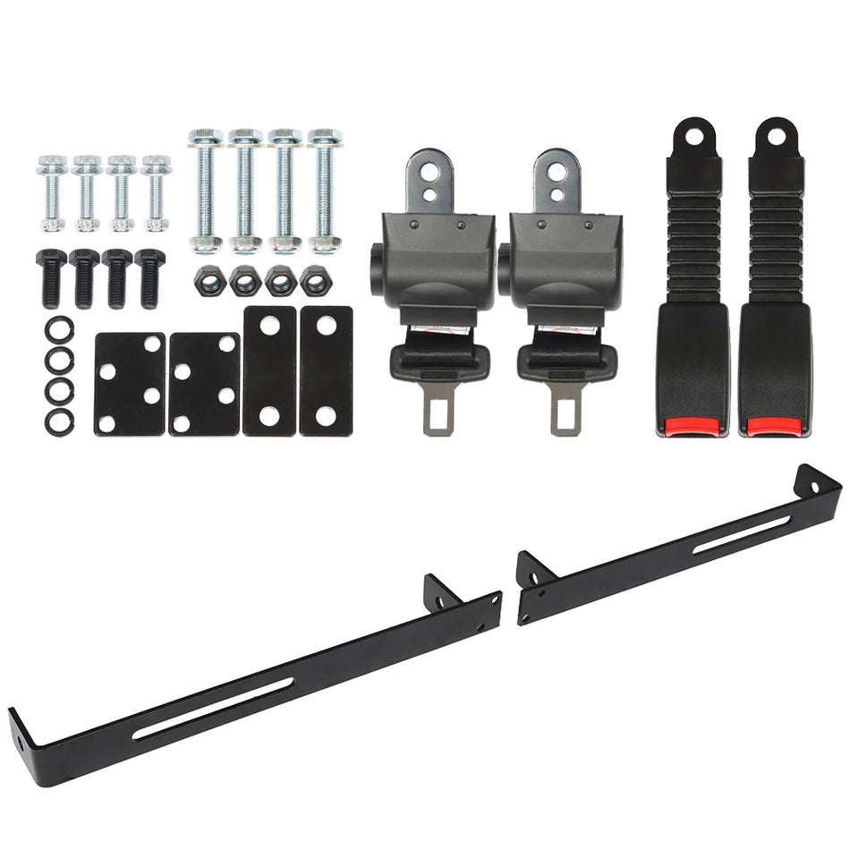 New 2 Passenger Retractable Seat Belt & Bracket Kit For E-Z-G-O Yamaha Club Car