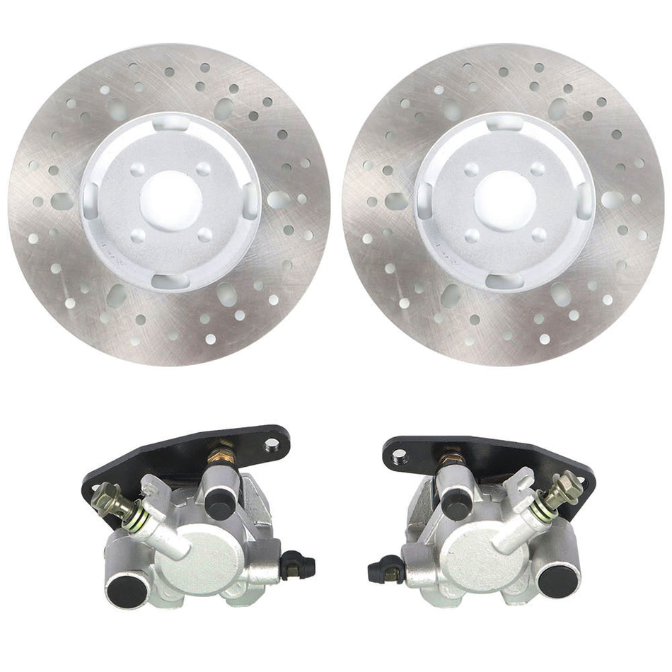 Front Brake Calipers & Brake Rotors Fit For Yamaha Big Bear 400 YFM350 YFM400
