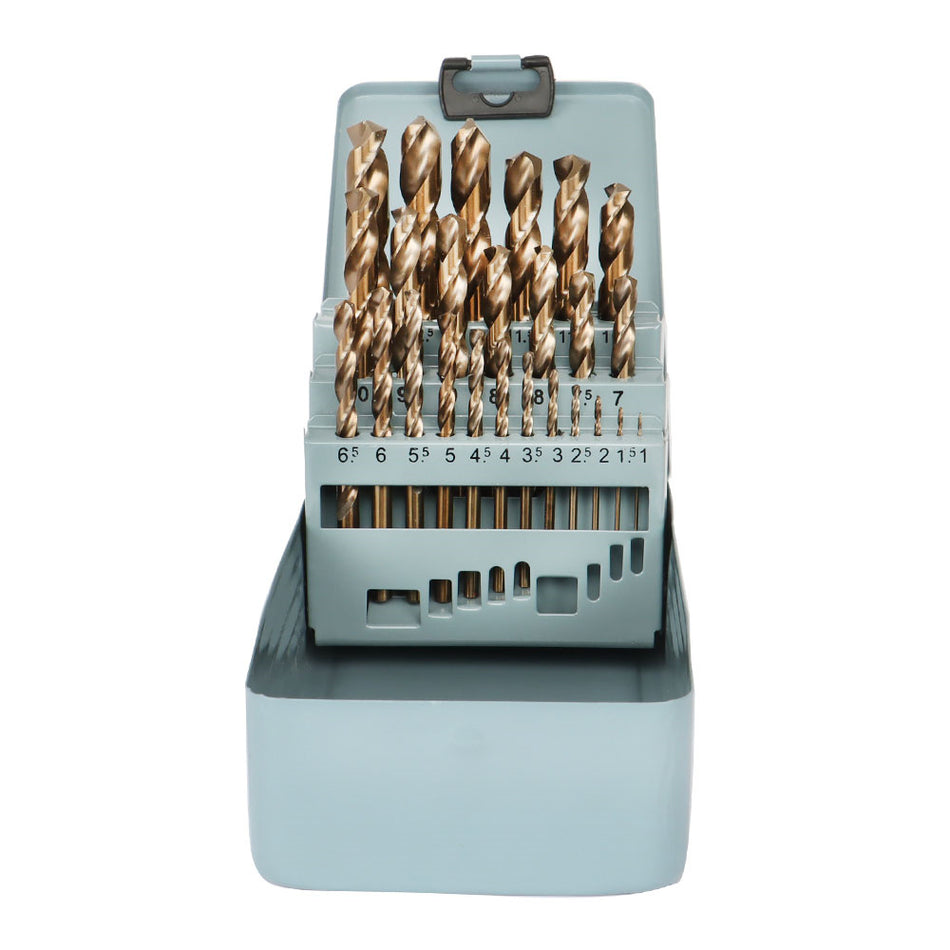 25pc Cobalt Jobber Twist Drill Bit Sets For Drilling Stainless Steels&Hard Metal