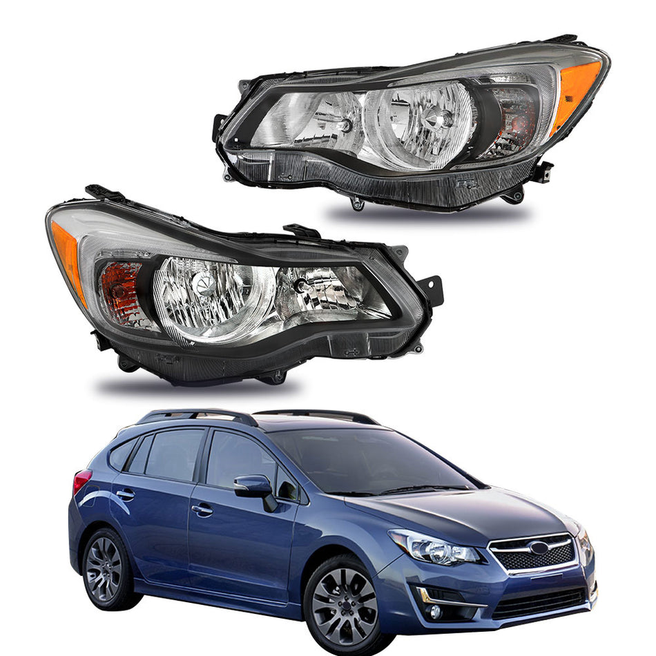 Labwork LH+RH Headlight For 2012-15 Subaru Impreza&13-16 Crosstrek Halogen Pair