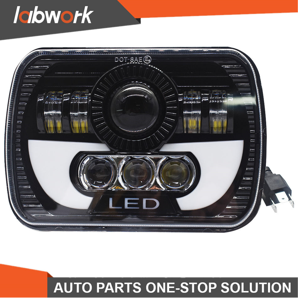 Labwork LED Headlight Fit For 86-95 Jeep Wrangler YJ84-01 Cherokee XJ 7x6 5X7