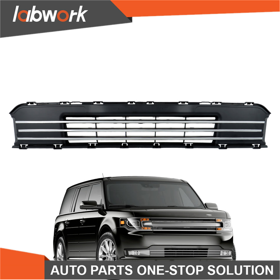 Labwork Front Bumper Lower Grille Chrome&Black For Ford Flex 2013-2019