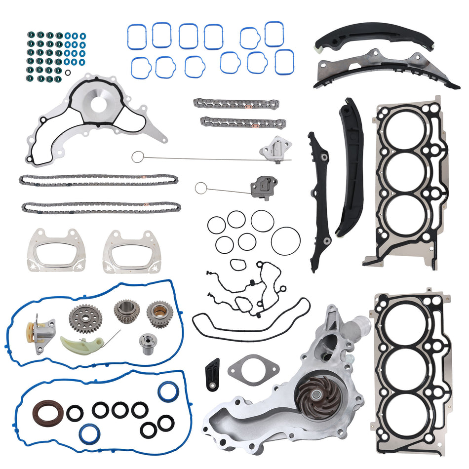 labwork Head Gasket Set Timing Chain Kit Water Pump For Chrysler Dodge 3.6L
