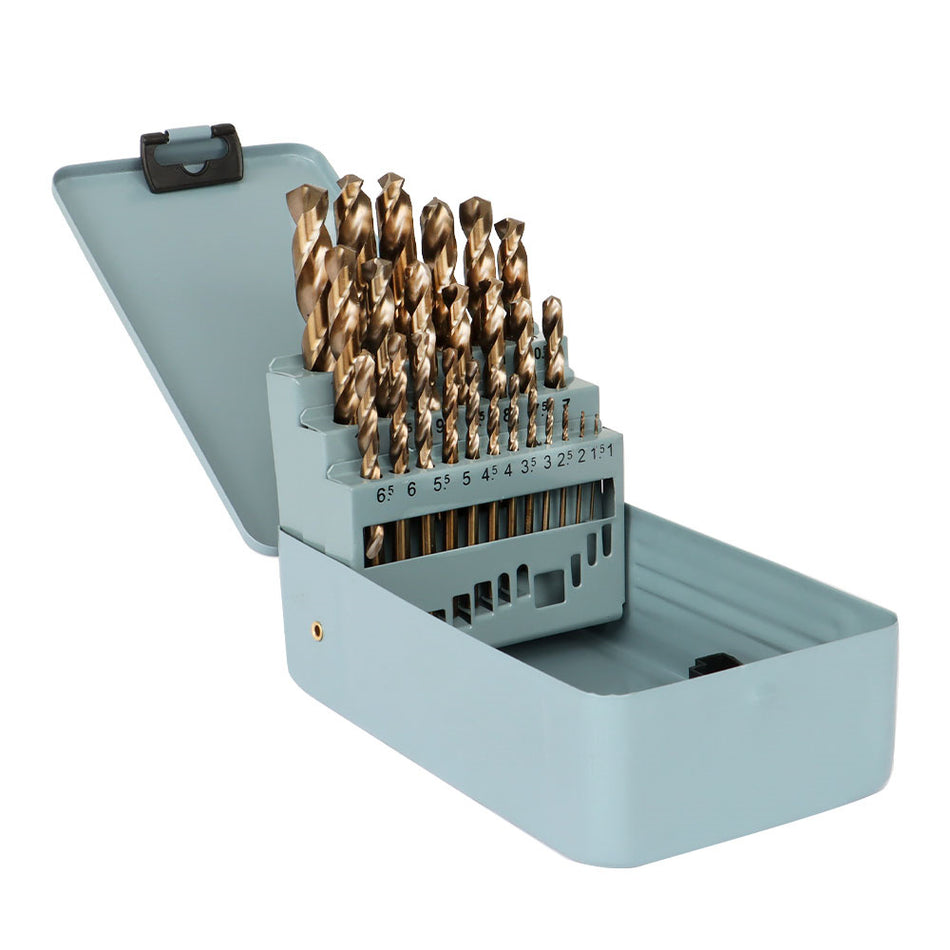 25pc Cobalt Jobber Twist Drill Bit Sets For Drilling Stainless Steels&Hard Metal
