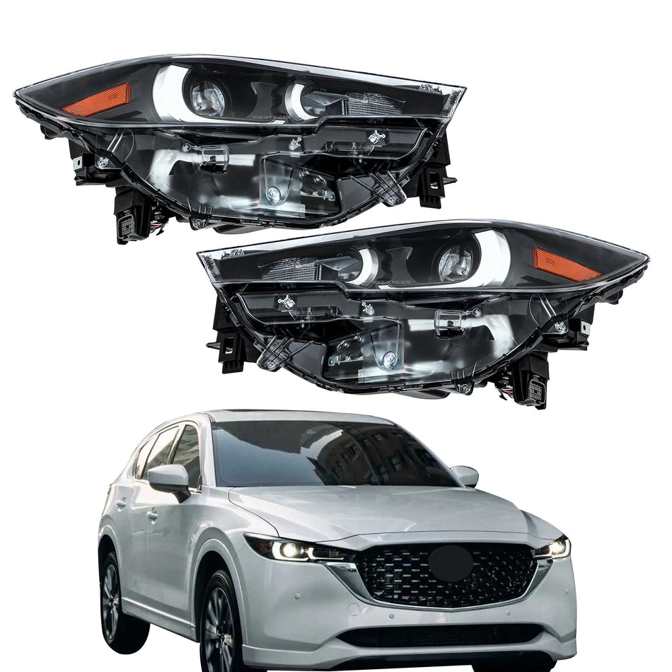 Labwork Pair Front Headlights For 2022-24 Mazda CX-5 Clear Lens Non-AFS&LED DRL