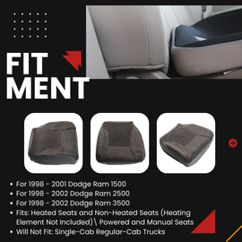 Driver Bottom Seat Cover+Foam Cushion For 1998-2002 Dodge Ram 1500 2500 3500