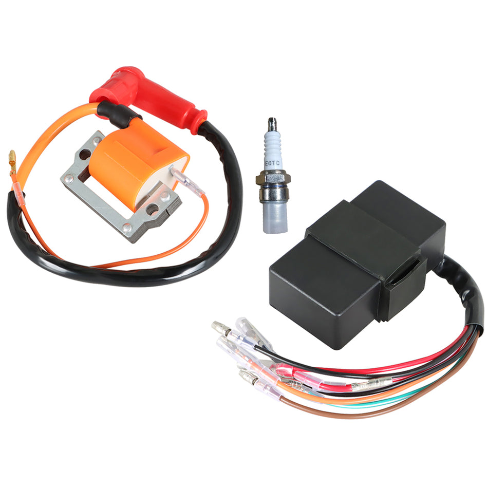 For Yamaha G1 Gas 2 Cycle Golf Car Cart 1979-86 Ignition Coil CDI Box Spark Plug