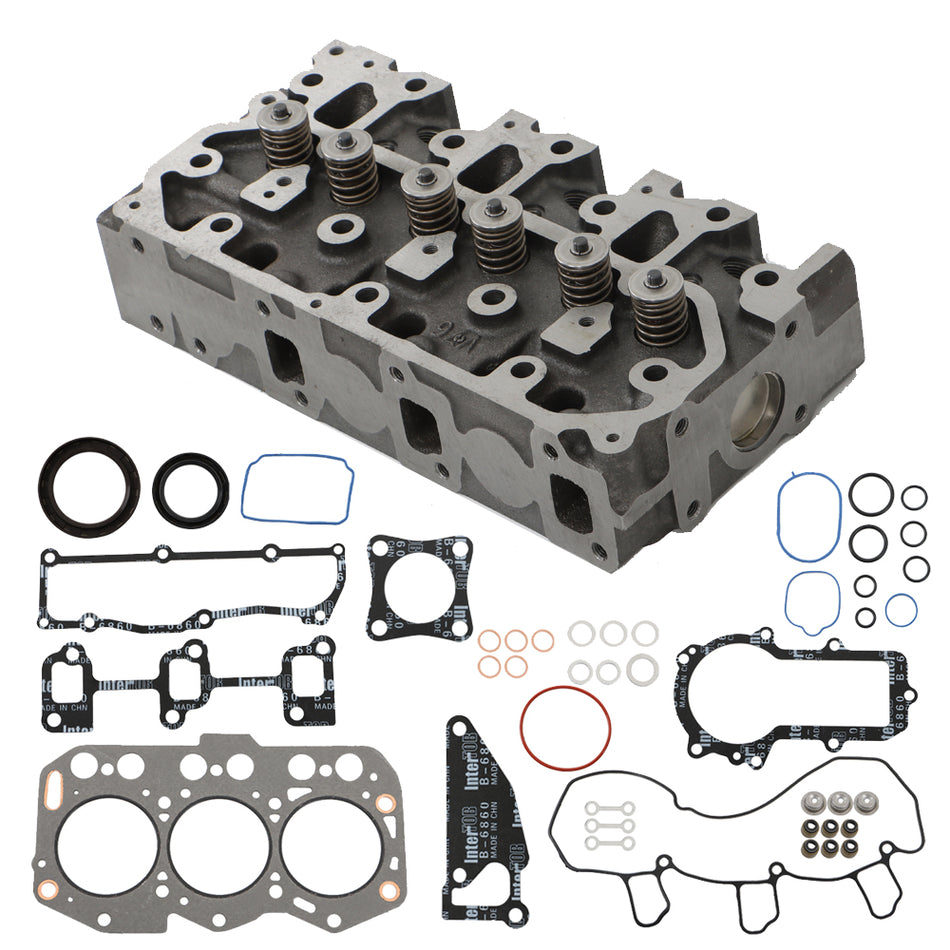 Complete Cylinder Head & Gasket Set For Yanmar 3TNV76 Engine Komatsu PC22MR-3