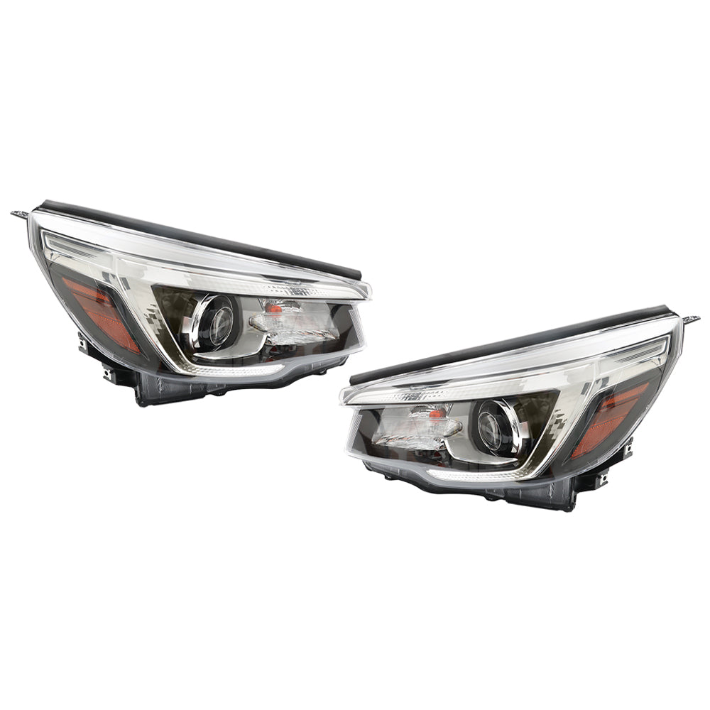 Labwork Black Housing Halogen Headlight Pair – 2003-2004 Subaru Forester – DOT/SAE, Left+Right